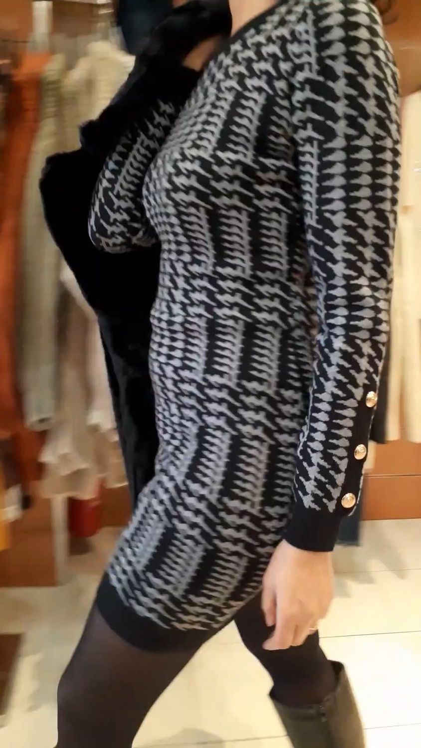Robe pull Motifs gris