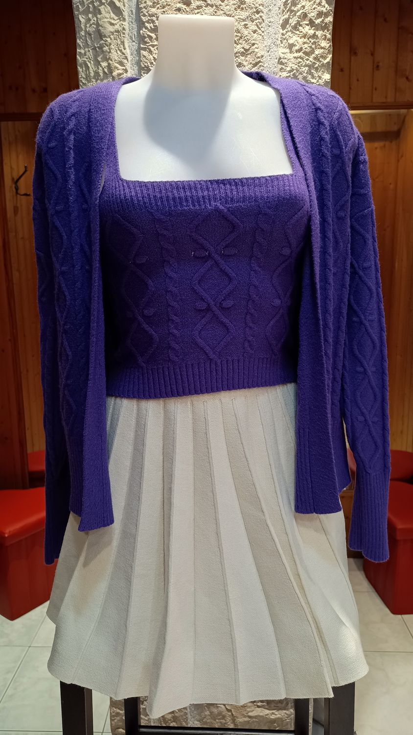 Ensemble deux pièces à motifs violet