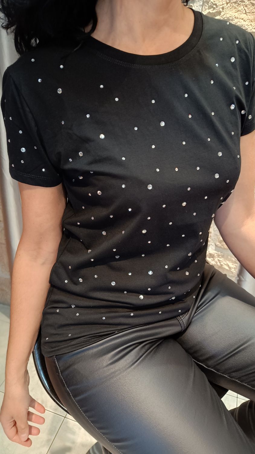 T-shirt strass noir T-shirt strass noir