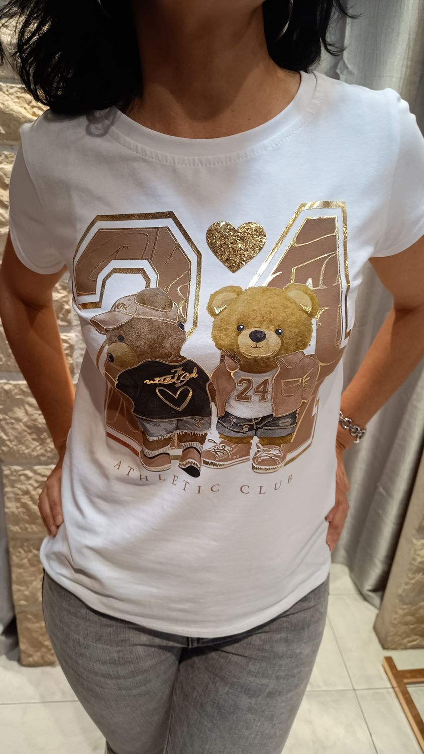 T-shirt Club Ourson beige