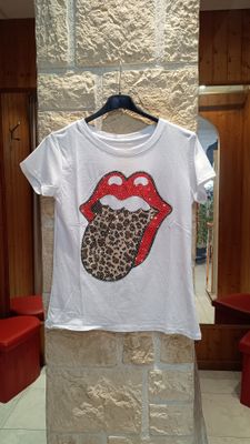T-shirt Bouche strass