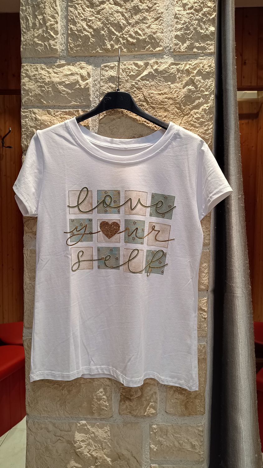 T-shirt Petits carrés kaki