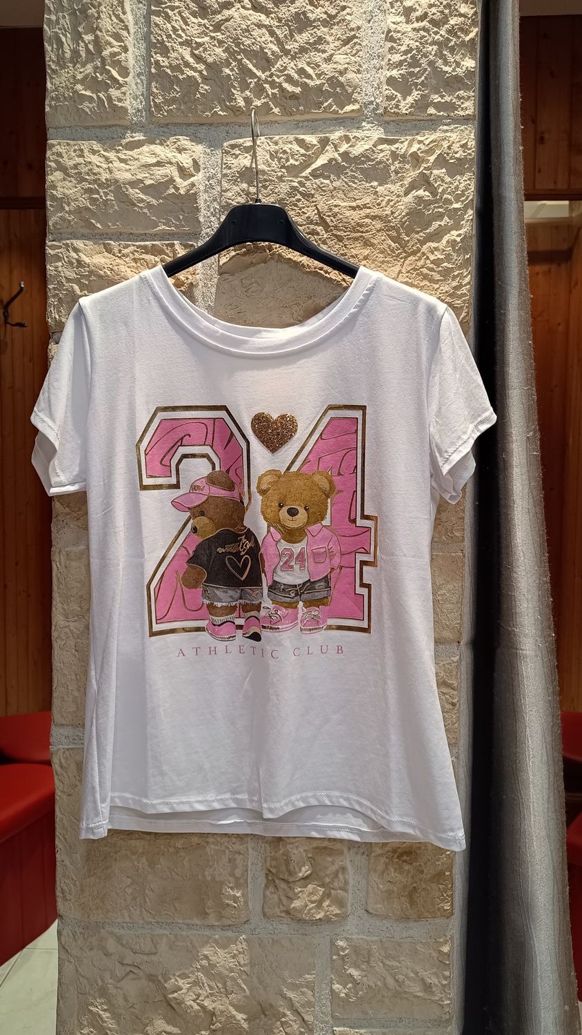 T-shirt Club Ourson rose 