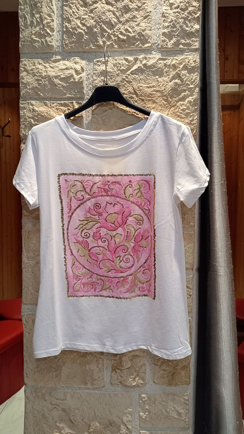 T-shirt Baroque rose