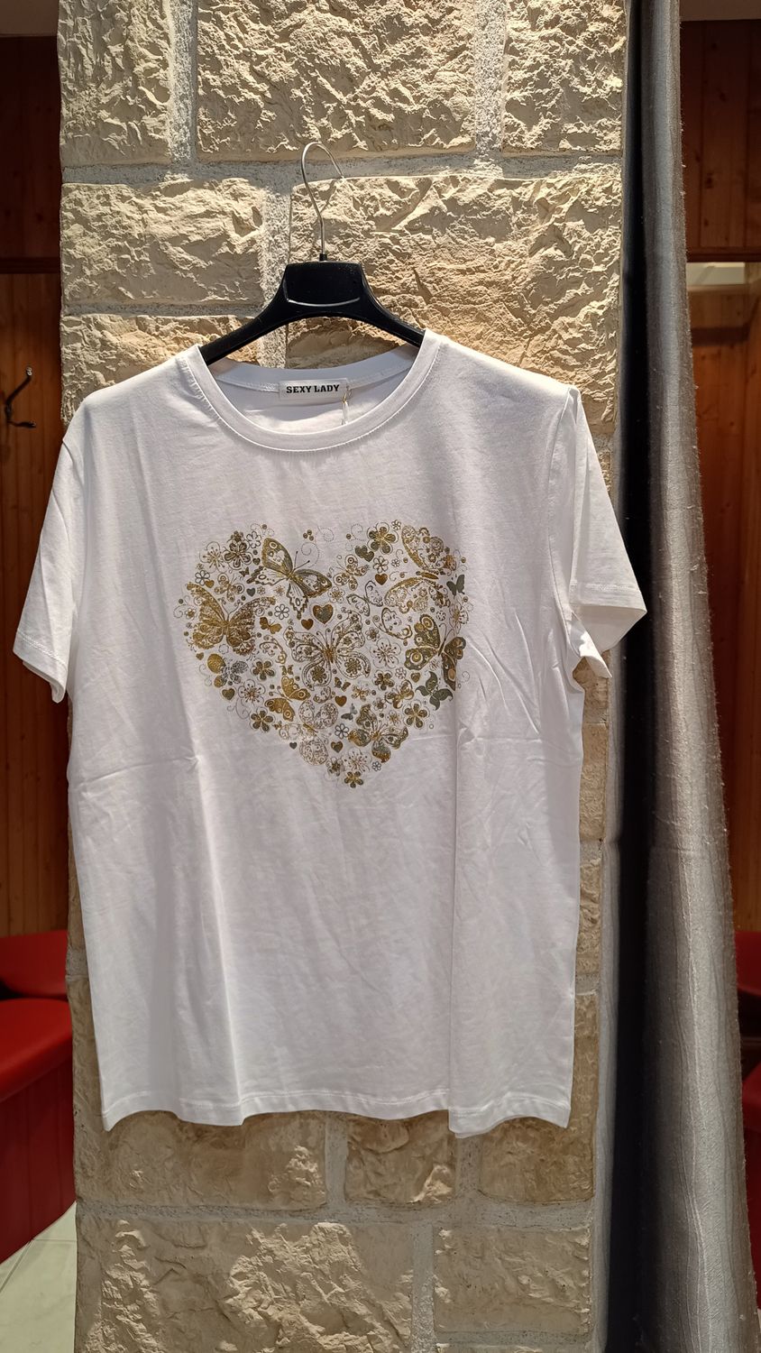 T-shirt Coeur kaki 