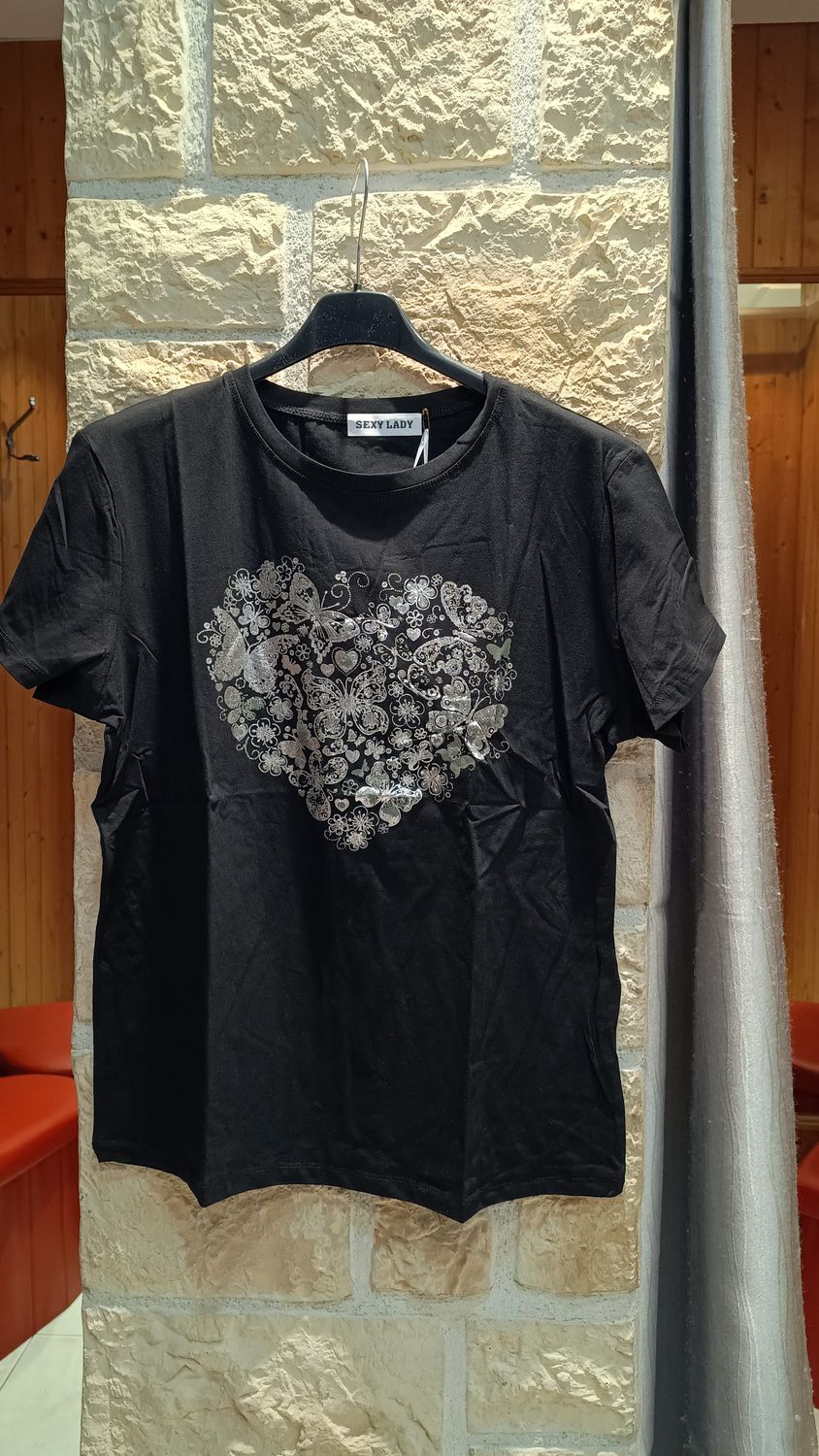 T-shirt Coeur argenté 