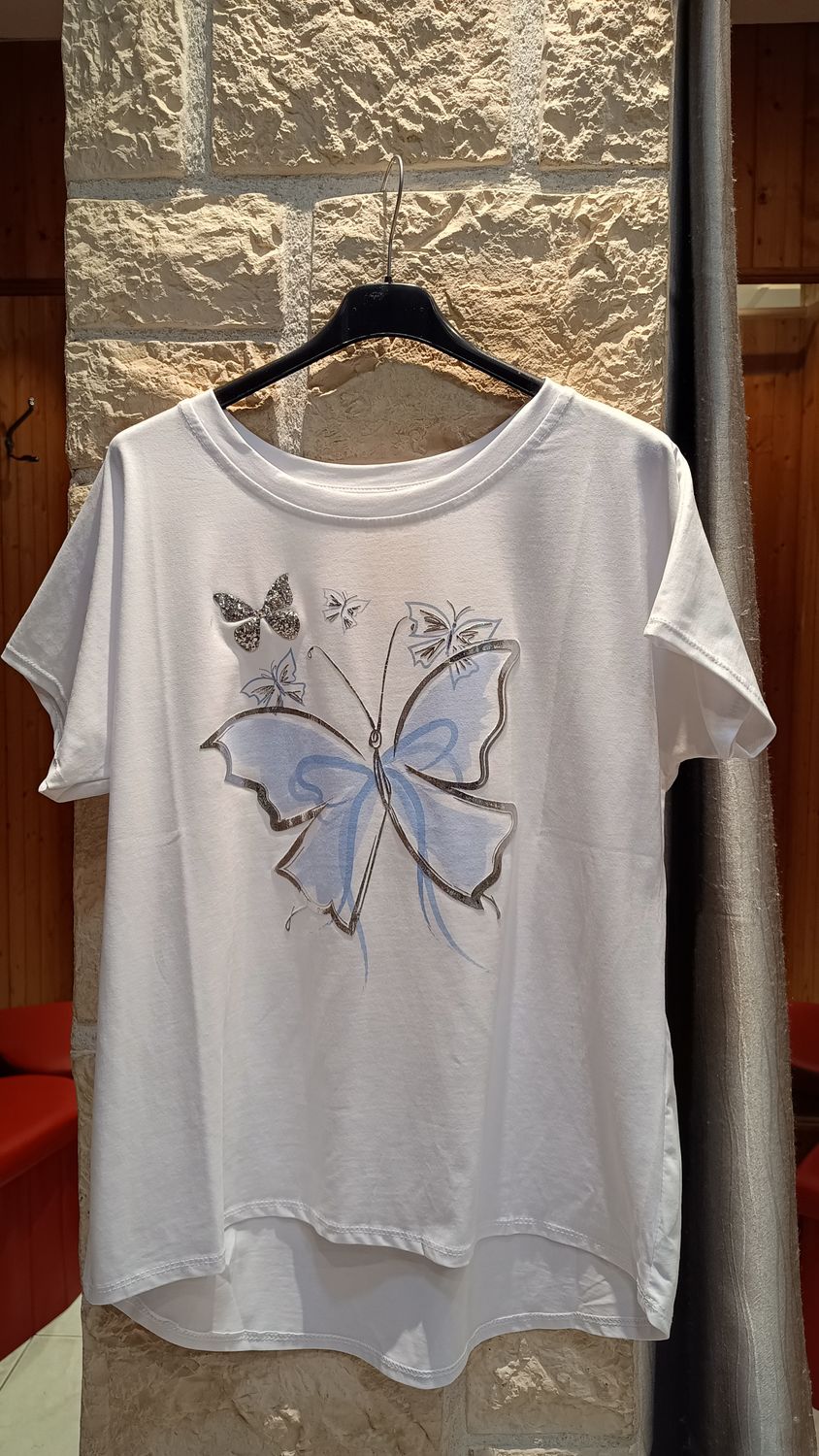 T-shirt Butterfly bleu ciel 