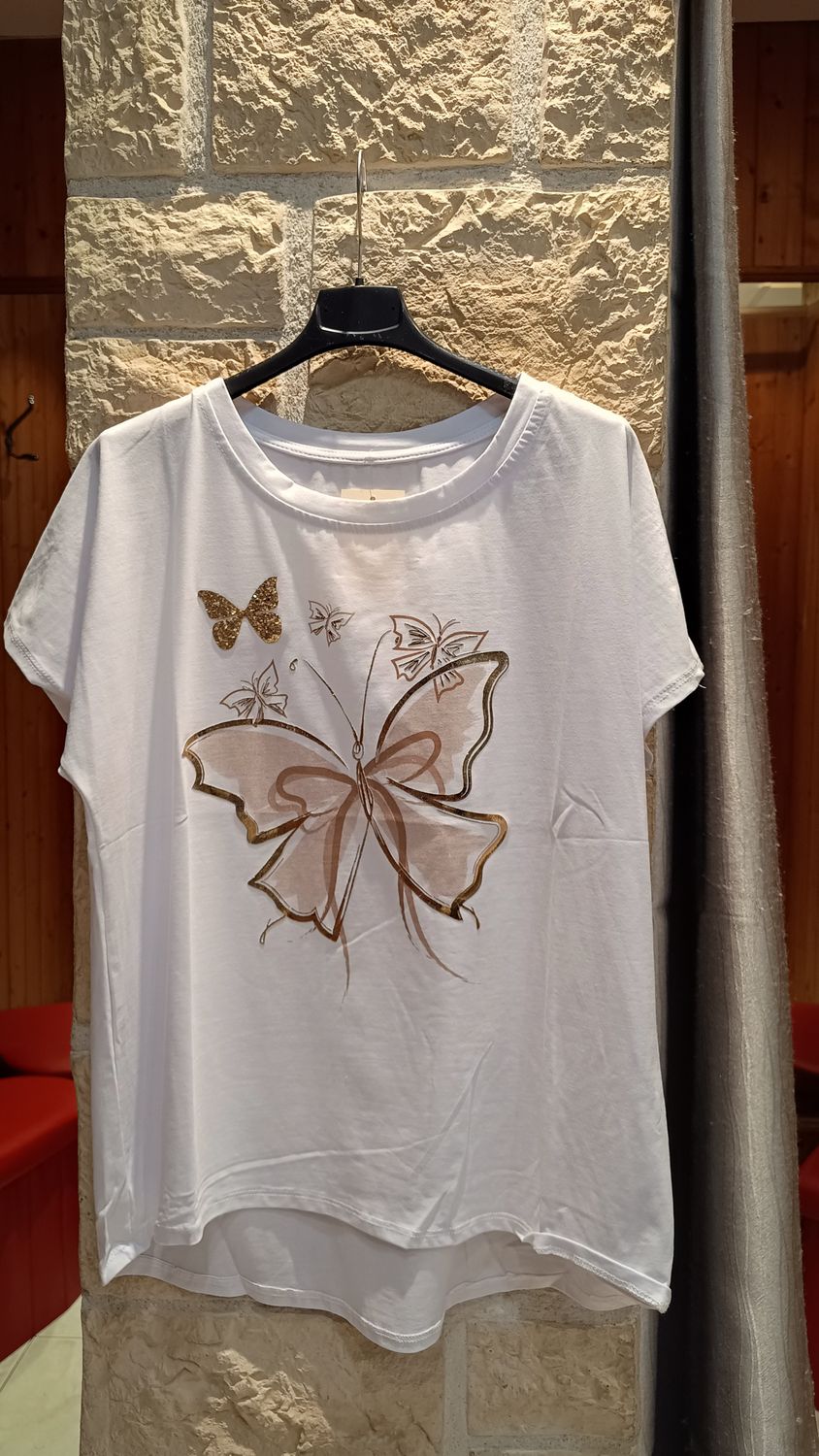 T-shirt Butterfly beige 