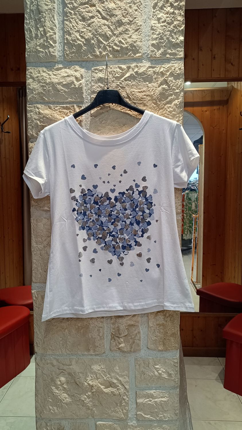 T-shirt Heart bleu 