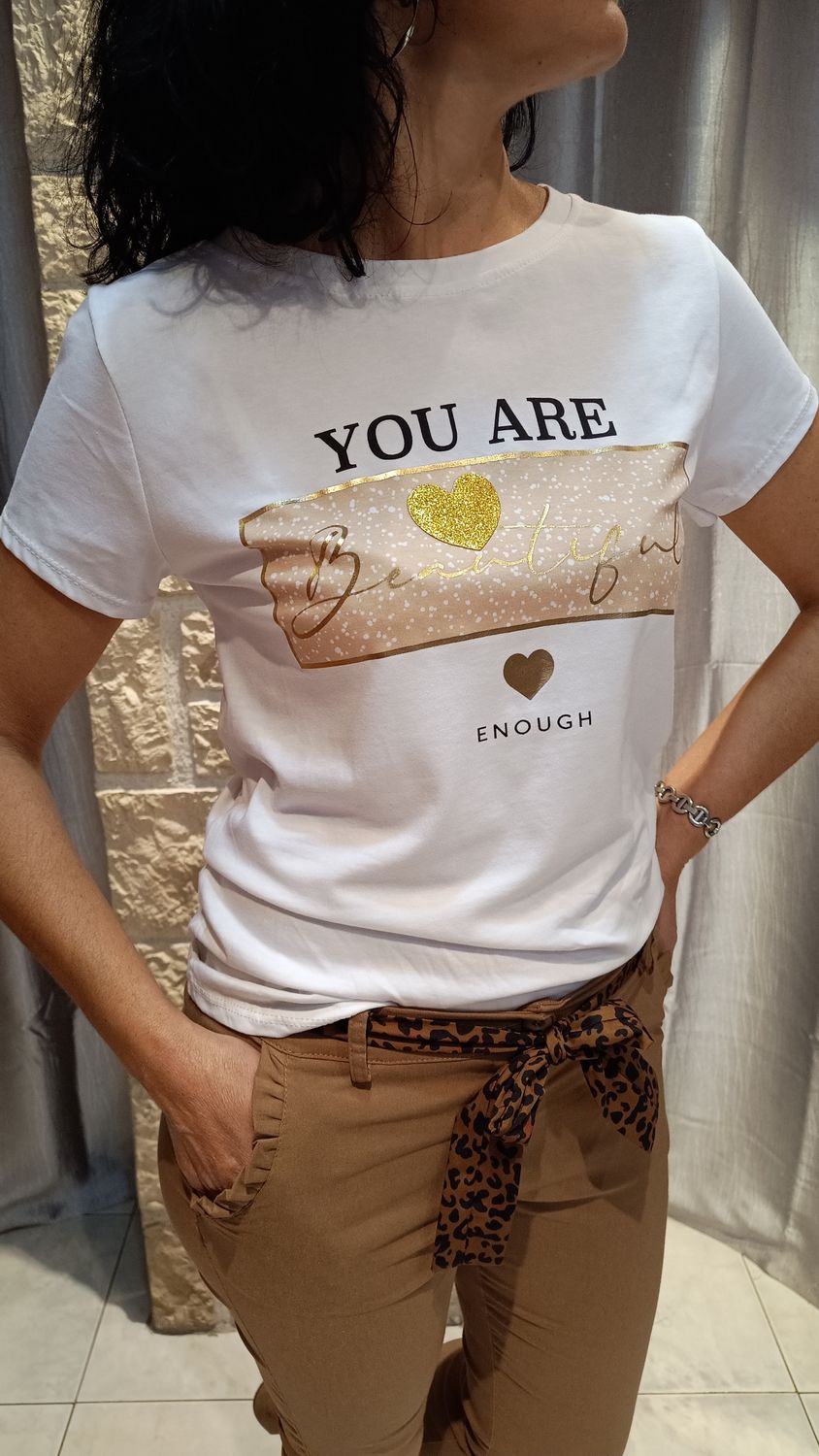 T-shirt Beautiful blanc