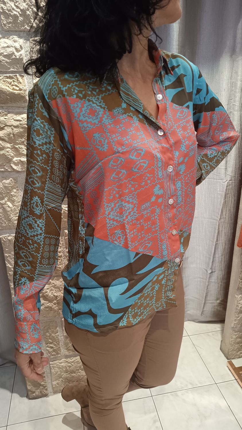 Chemise imprimée patchwork