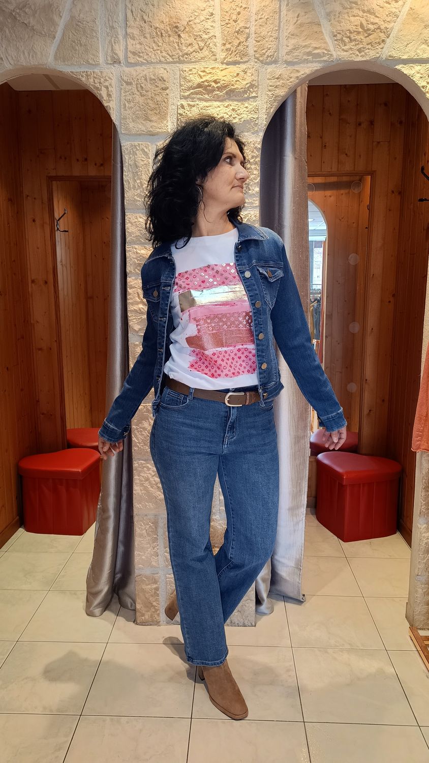 Veste jean denim foncé 