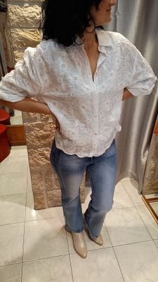 Chemise brodée Boho-chic blanc