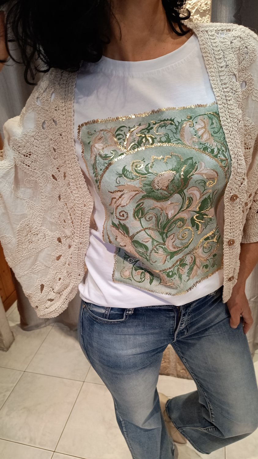 T-shirt Baroque kaki 