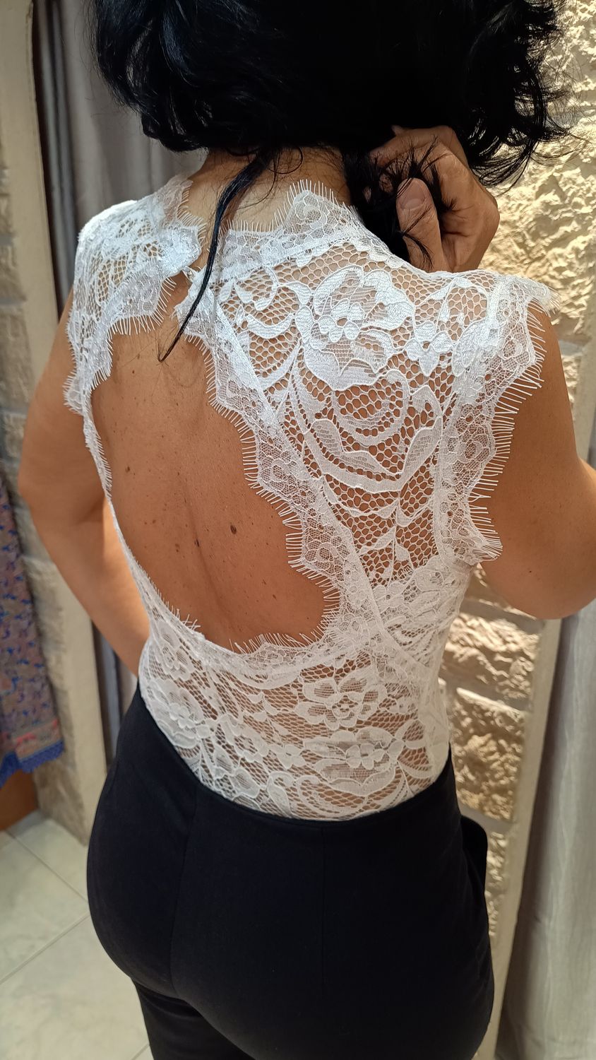 Body dentelle dos nu blanc