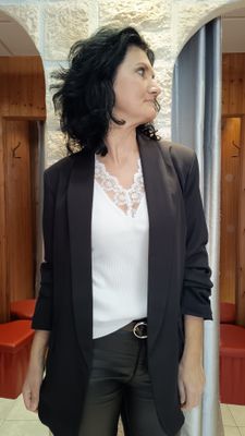 Veste blazer long noir