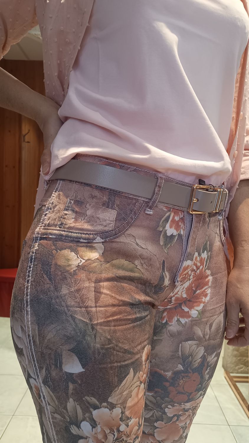 Jean Reversible imprimé fleurs 