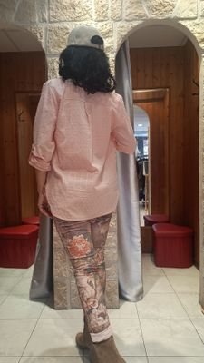 Chemise Plumetis rose saumon
