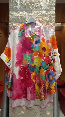 Chemisier Rainbow rose 