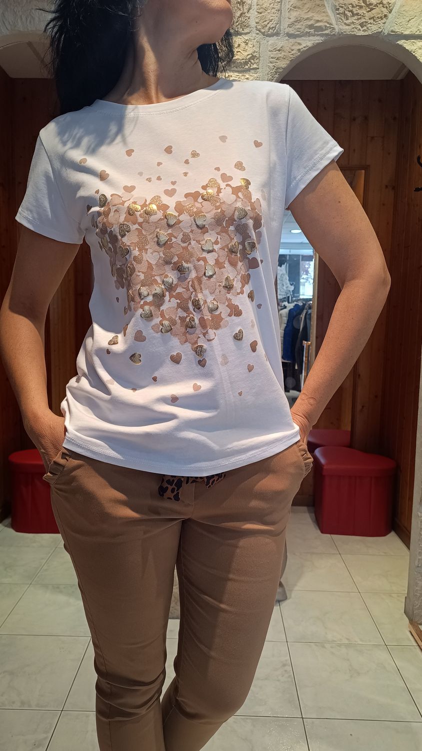 T-shirt Heart beige 