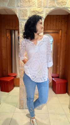 Tunique dentelle blanc