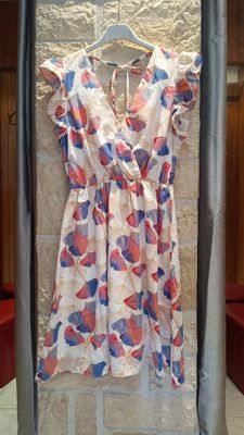 Robe courte Ginkgo bleu rose