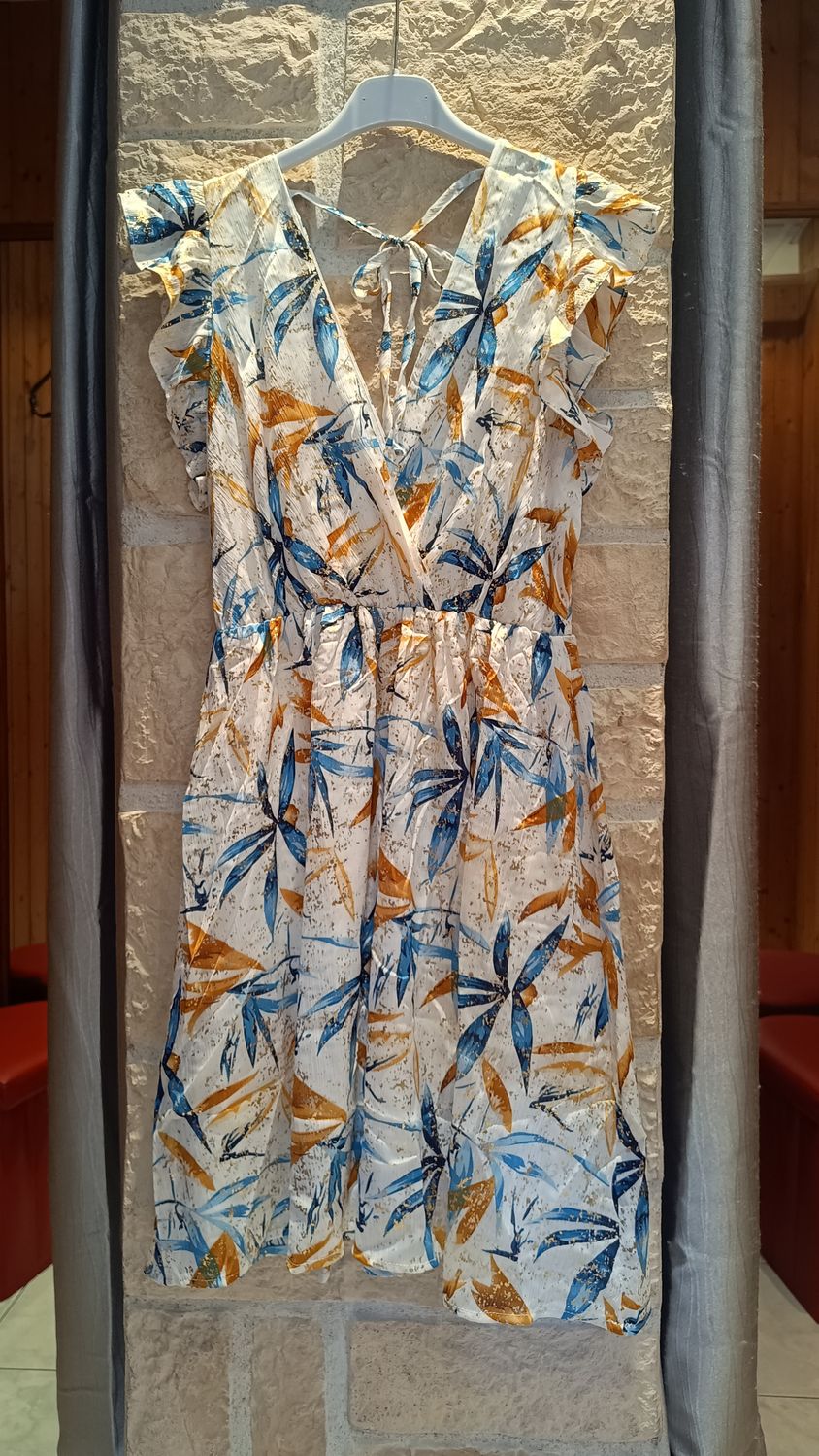 Robe courte Tropical blanc