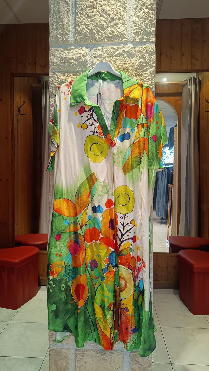 Robe longue Rainbow vert