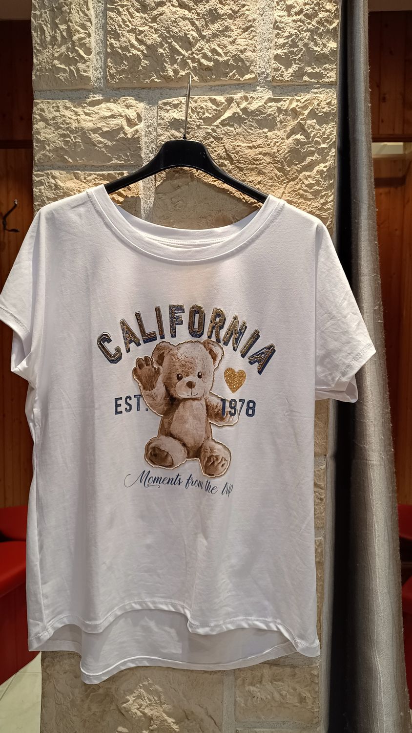 T-shirt California Bear bleu 