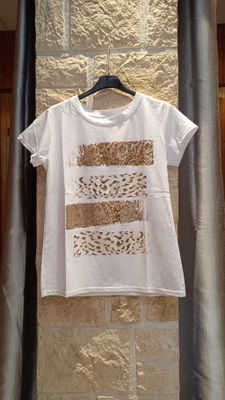 T-shirt Motifs marron 