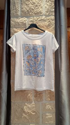 T-shirt Baroque bleu ciel 