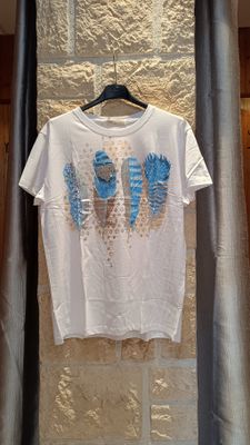 T-shirt Plumes turquoise 
