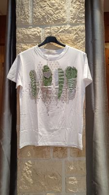T-shirt Plumes vert 