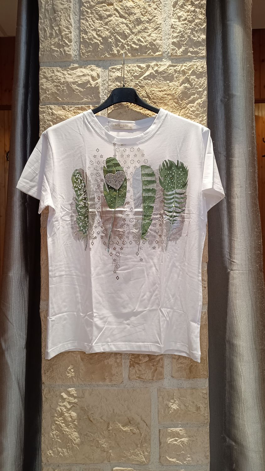T-shirt Plumes vert 