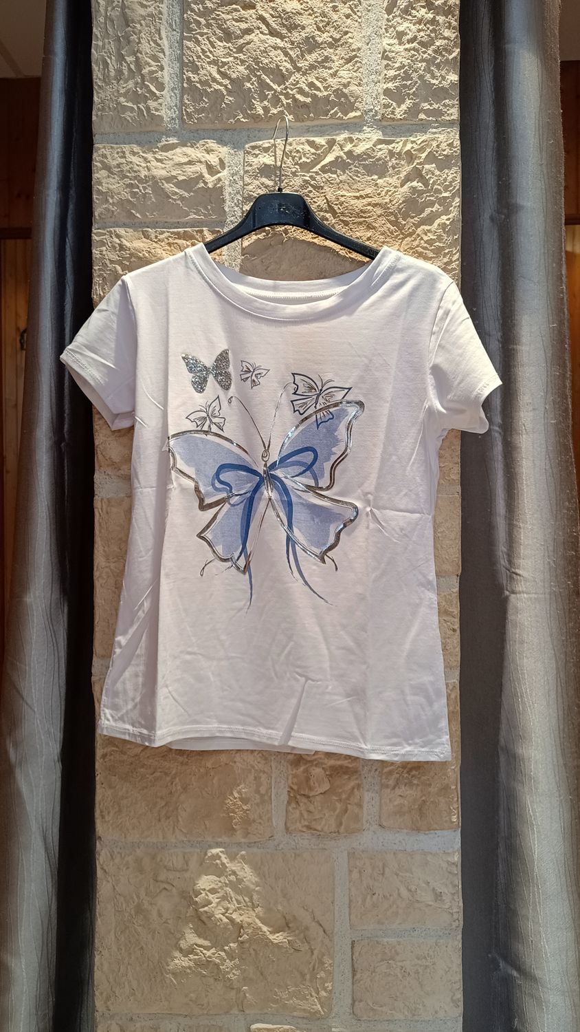 T-shirt Butterfly bleu ciel 