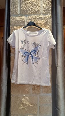 T-shirt Butterfly bleu ciel 
