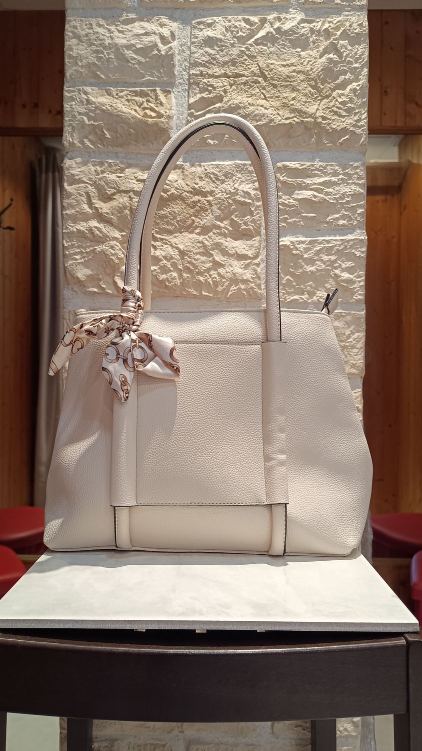 Sac cabas foulard beige 