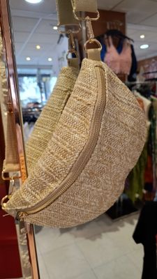 Sac banane Paille beige 