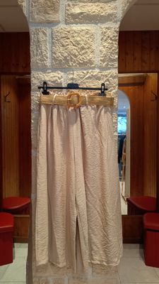 Pantalon large 7/8 beige 