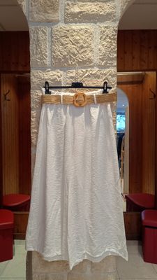 Pantalon large 7/8 blanc 