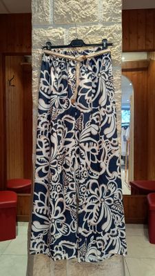 Pantalon imprimé bleu 