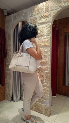 Sac cabas foulard beige 