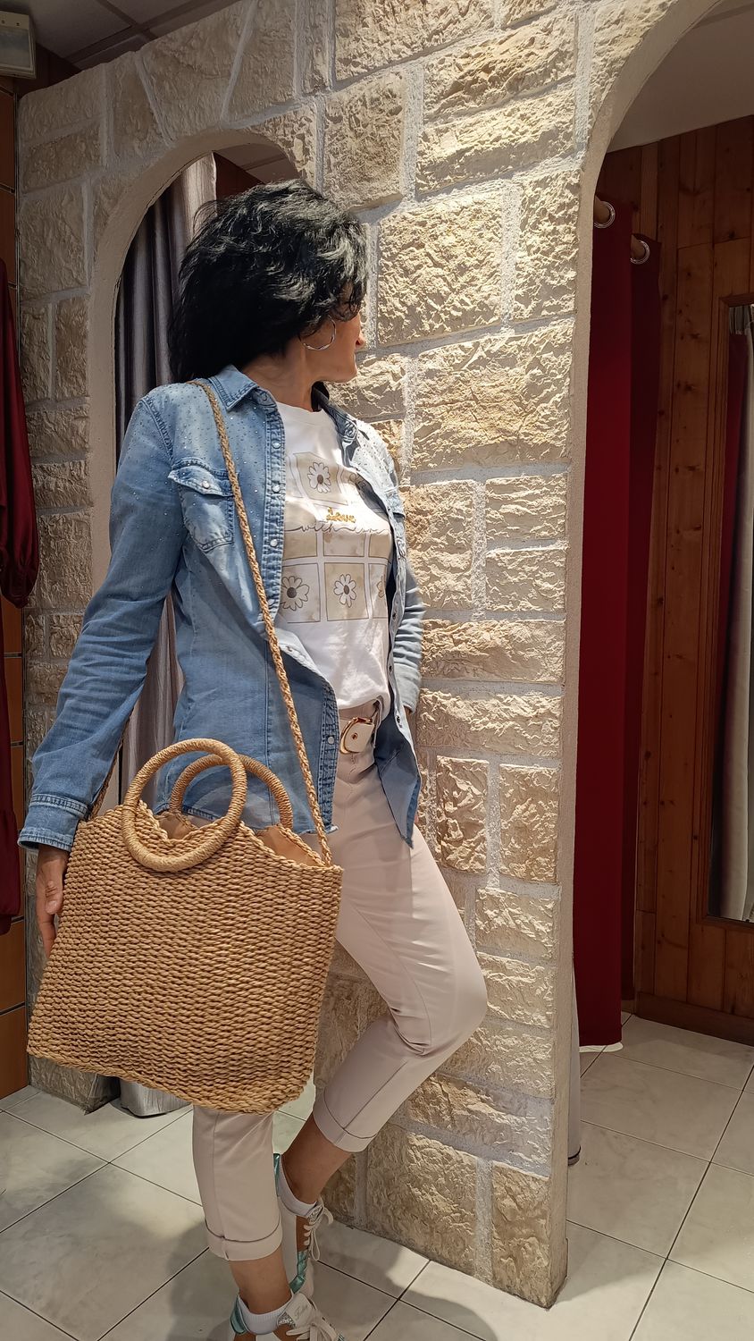 Sac panier marron 