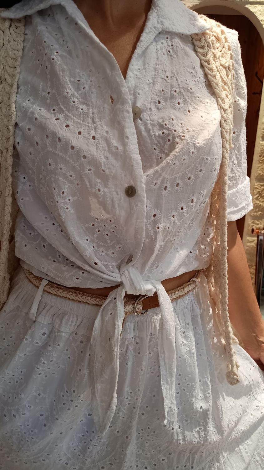 Chemise broderie anglaise blanc 