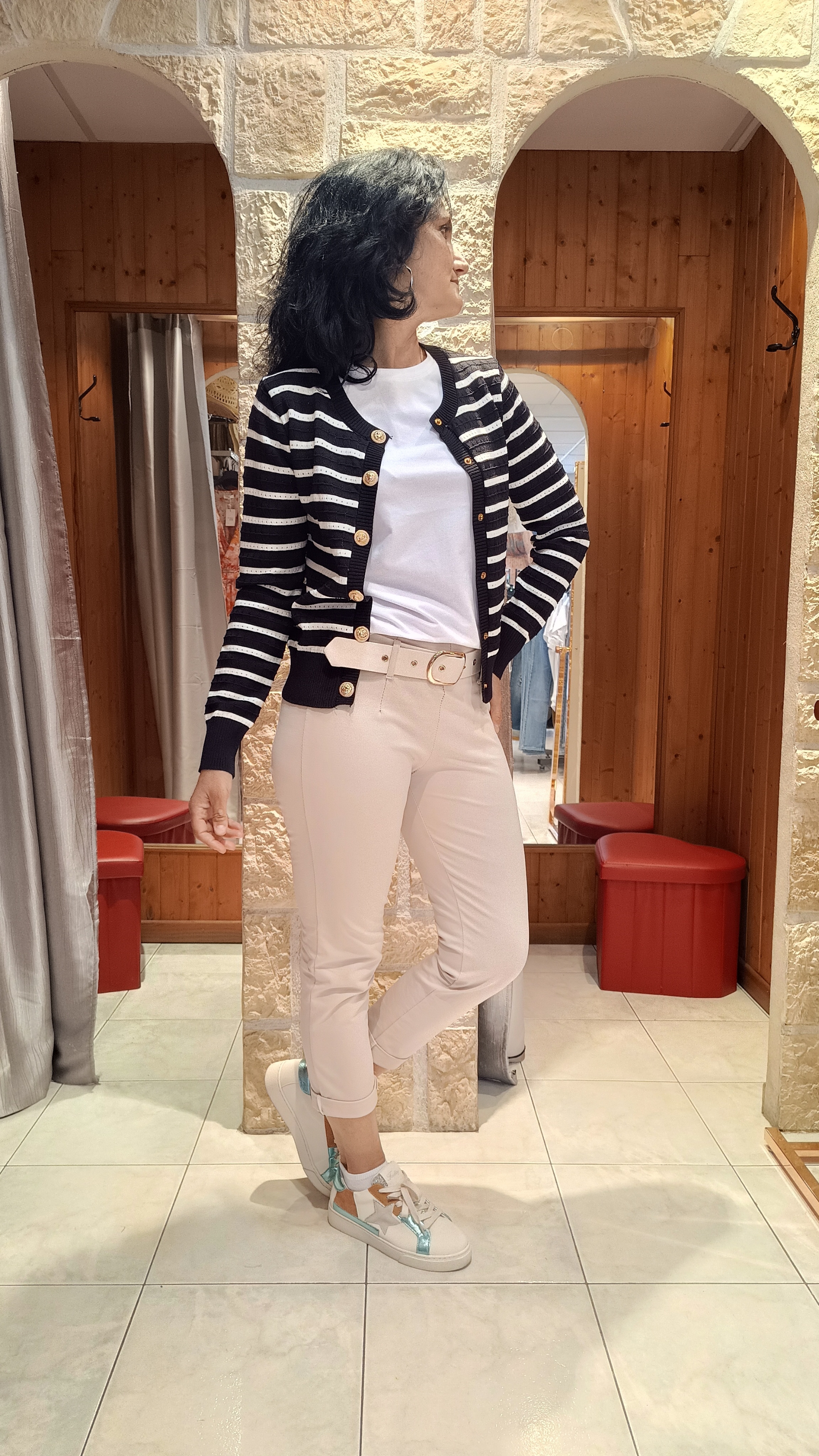 Cardigan rayures noir et blanc 