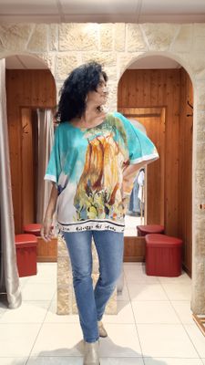 Blouse Paysage turquoise 