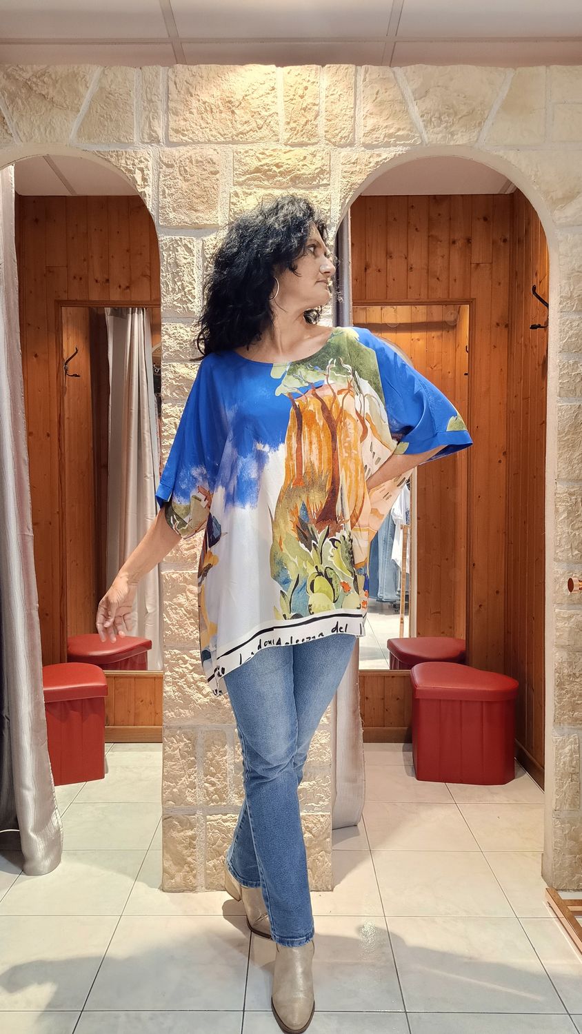 Blouse Paysage bleu royal 