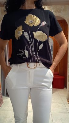 T-shirt Coquelicot noir doré 