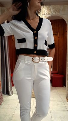 Gilet contrasté blanc et noir