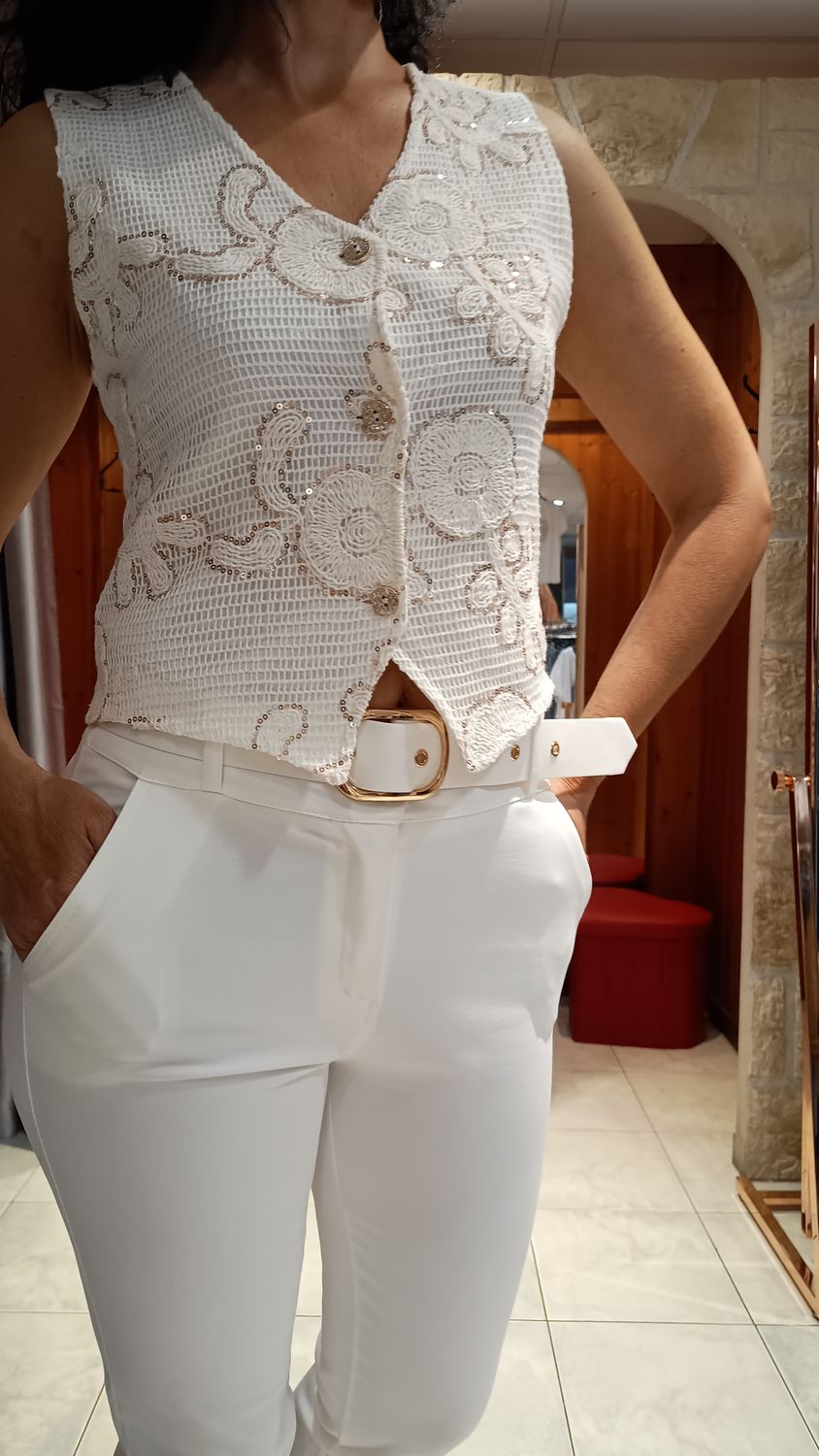 Gilet été Laura écru 